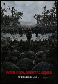 2g959 WAR FOR THE PLANET OF THE APES style C teaser DS 1sh 2017 Caesar and two large armies!