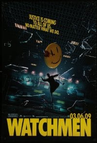 2g960 WATCHMEN teaser DS 1sh 2009 Zack Snyder, Billy Crudup, Jackie Earle Haley, justice is coming!