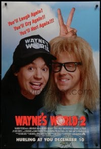 2g963 WAYNE'S WORLD 2 advance DS 1sh 1993 Mike Myers, Dana Carvey, from Saturday Night Live sketch!
