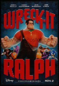 2g986 WRECK-IT RALPH advance DS 1sh 2012 cool Disney animated video game movie, great image!