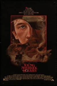2g995 YOUNG SHERLOCK HOLMES 1sh 1985 Steven Spielberg, Nicholas Rowe, really cool detective art!