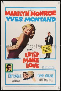 2h175 LET'S MAKE LOVE linen 1sh 1960 great images of super sexy Marilyn Monroe & Yves Montand!
