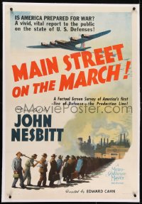 2h187 MAIN STREET ON THE MARCH linen 1sh 1942 America's production line is its first line of defense!
