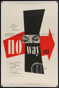 2h210 NO WAY OUT linen 1sh 1950 wonderful design by Paul Rand that was years ahead of its time!