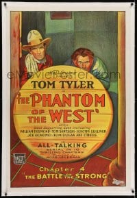 2h223 PHANTOM OF THE WEST linen chap 4 1sh 1931 Tom Tyler all-talking serial, Battle of the Strong!