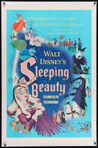2h269 SLEEPING BEAUTY linen style A 1sh 1959 Walt Disney cartoon fairy tale fantasy classic!
