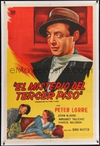 2j268 STRANGER ON THE THIRD FLOOR linen Argentinean 1950s different art of Peter Lorre, rare!