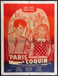 2j030 MAID IN PARIS linen French 1p R1950s Paris Canaille, art of Daniel Gelin & Dany Robin!