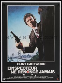 2j317 ENFORCER linen French 23x31 1977 great artwork of Clint Eastwood as Dirty Harry by Mascii!
