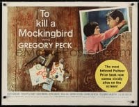 2j122 TO KILL A MOCKINGBIRD linen 1/2sh 1963 Gregory Peck classic, from Harper Lee's famous novel!