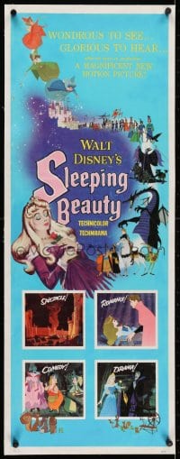 2j070 SLEEPING BEAUTY linen insert 1959 Walt Disney cartoon fairy tale fantasy classic!