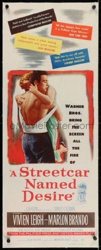2j073 STREETCAR NAMED DESIRE linen insert 1951 Marlon Brando, Vivien Leigh, Elia Kazan classic!