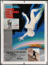 2j275 MAN WHO FELL TO EARTH linen Italian 26x37 pbusta 1976 Roeg, different art of David Bowie!