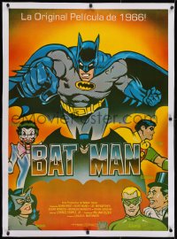 2j229 BATMAN linen South American R1989 DC Comics, Diaz art of Adam West & Burt Ward with villains!
