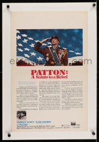 2j053 PATTON linen WC 1970 A Salute to a Rebel, General George C. Scott, World War II classic!