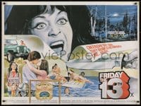 2k214 FRIDAY THE 13th British quad 1980 great completely different art from slasher horror classic!