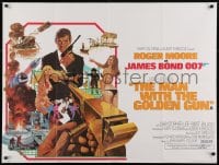 2k217 MAN WITH THE GOLDEN GUN British quad 1974 Robert McGinnis art of Roger Moore as James Bond!