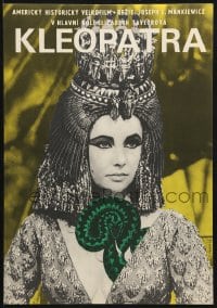 2k265 CLEOPATRA Czech 11x16 1966 different Hilmar art of Elizabeth Taylor with snake!