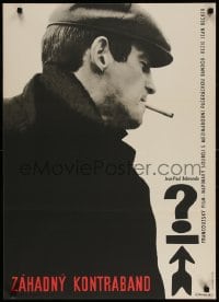2k223 BACKFIRE Czech 23x32 1965 Echappement Libre, smoking Jean-Paul Belmondo, different Vaca art!