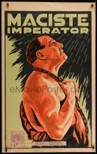 2k181 MACISTE IMPERATORE Dutch 1924 great art of legendary strongman w/ chains around neck, rare!