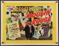 2k211 MOULIN ROUGE English 1/2sh 1953 different art of Jose Ferrer as Toulouse-Lautrec, rare!