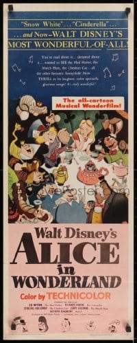 2k155 ALICE IN WONDERLAND insert 1951 Walt Disney Lewis Carroll classic, wonderful cartoon art!