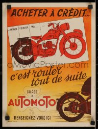 2k104 AUTOMOTO 12x16 French advertising poster 1920s great J. Paret art of motorcycles!