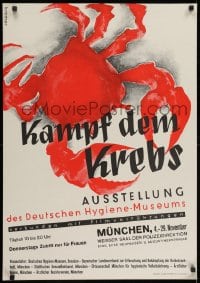 2k100 KAMPF DEM KREBS 23x33 German exhibition poster 1931 Kramer art, Deutsches Hygiene-Museum!