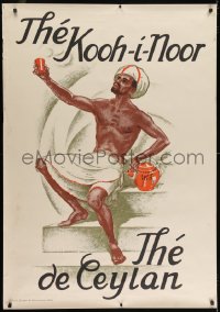 2k047 KOOH-I-NOOR 35x51 Swiss advertising poster 1920s art of Indian man enjoying Ceylon tea!