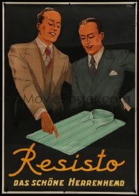 2k054 RESISTO 35x50 Swiss advertising poster 1930s Arlen Phillip art for men's shirt company!