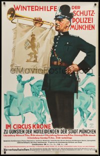 2k128 WINTERHILFE DER SCHUTZPOLIZEI MUNCHEN 30x47 German special poster 1932 Ludwig Hohlwein art!