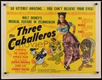 2m067 THREE CABALLEROS 1/2sh 1944 Disney, cartoon art of Donald Duck, Panchito & Joe Carioca!
