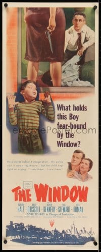 2m041 WINDOW insert 1949 imagination was not what held Bobby Driscoll fear-bound by the window!