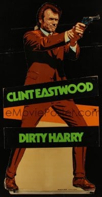 2m091 DIRTY HARRY die-cut standee 1971 great life-size Clint Eastwood pointing gun!