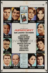 2p023 AIRPORT 1sh 1970 Burt Lancaster, Dean Martin, Jacqueline Bisset, Jean Seberg & more!