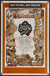 2p067 BARRY LYNDON 1sh 1975 Stanley Kubrick, Ryan O'Neal, great colorful art of cast by Gehm!