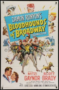 2p109 BLOODHOUNDS OF BROADWAY 1sh 1952 Mitzi Gaynor & sexy showgirls, from Damon Runyon story!