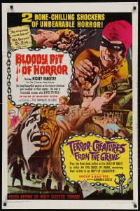 2p110 BLOODY PIT OF HORROR/TERROR-CREATURES FROM GRAVE 1sh 1967 bone-chilling, unbearable horror!