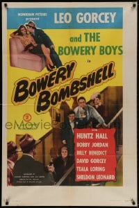 2p118 BOWERY BOMBSHELL 1sh 1946 Bowery Boys Leo Gorcey & Huntz Hall romancing and at gunpoint!