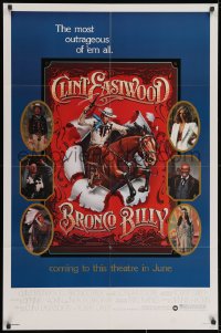 2p127 BRONCO BILLY advance 1sh 1980 Clint Eastwood directs & stars, Huyssen & Gerard Huerta art!