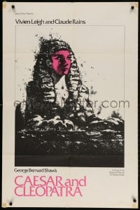 2p136 CAESAR & CLEOPATRA 1sh R1960s cool artwork of Vivien Leigh as Sphinx!