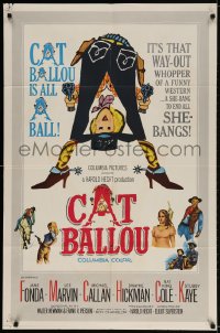 2p155 CAT BALLOU int'l 1sh 1965 classic sexy cowgirl Jane Fonda, Lee Marvin, great artwork!