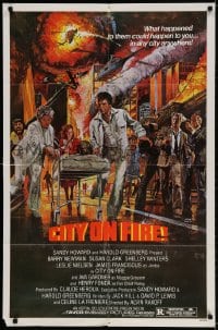 2p168 CITY ON FIRE 1sh 1979 Alvin Rakoff, Ava Gardner, Henry Fonda, cool John Solie fiery art!