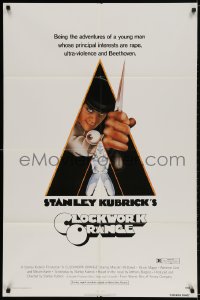 2p172 CLOCKWORK ORANGE 1sh 1972 Stanley Kubrick classic, Castle art of Malcolm McDowell!