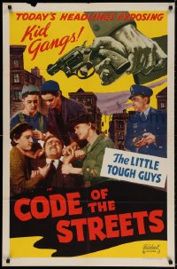 2p173 CODE OF THE STREETS 1sh R1952 The Little Tough Guys, Harry Carey, Frankie Thomas!