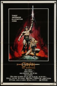 2p177 CONAN THE BARBARIAN 1sh 1982 Arnold Schwarzenegger & sexy Sandahl Bergman by Casaro!