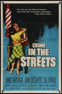 2p186 CRIME IN THE STREETS 1sh 1956 directed by Don Siegel, Sal Mineo & 1st John Cassavetes!