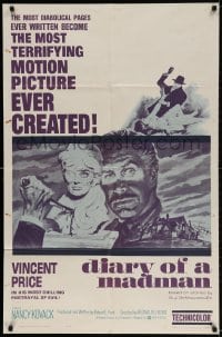 2p220 DIARY OF A MADMAN 1sh 1963 Vincent Price in his most chilling portrayal of evil!
