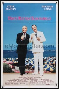 2p225 DIRTY ROTTEN SCOUNDRELS 1sh 1988 wacky Steve Martin & Michael Caine, directed by Frank Oz!