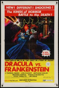 2p234 DRACULA VS. FRANKENSTEIN 1sh 1971 monster art of the kings of horror battling to the death!